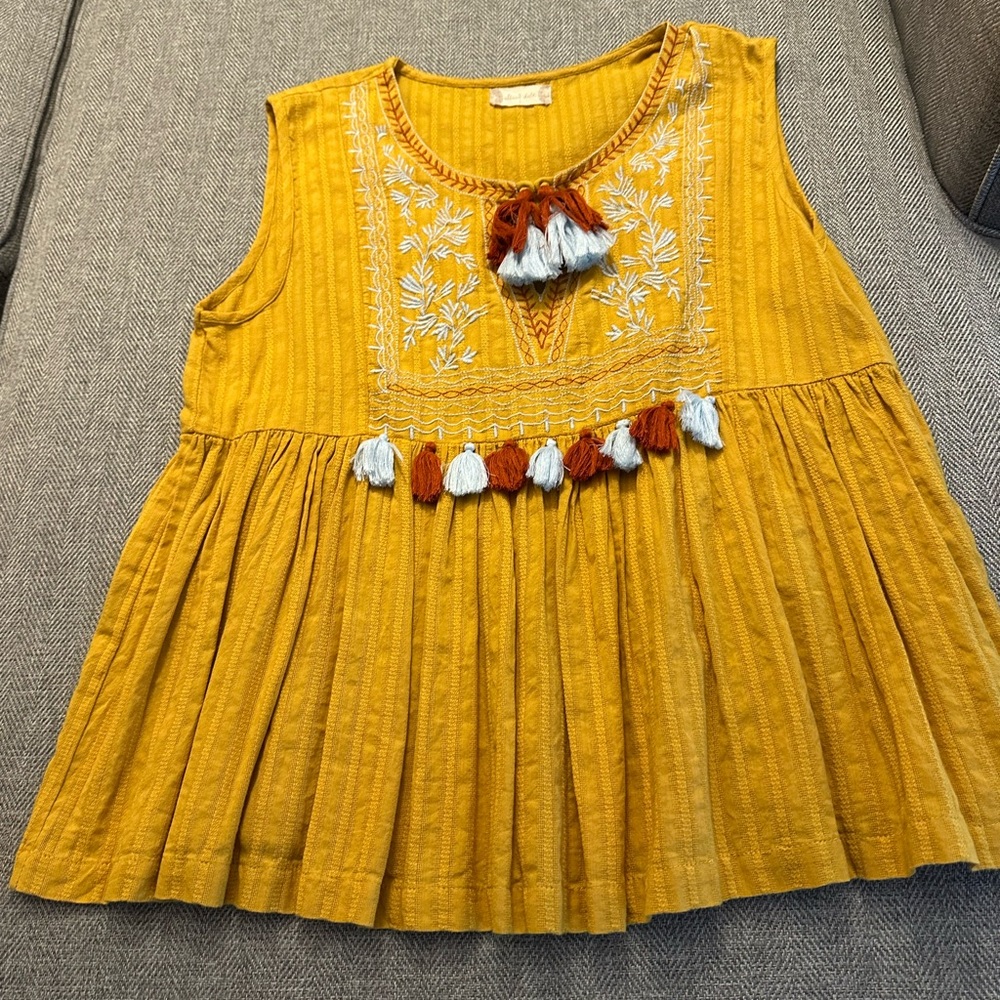 Altar'd State Mustard Embroidered Women’s Blouse
